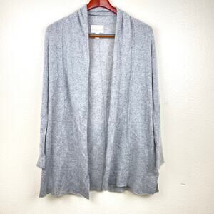 Cardigan Womens Sz XS %100 Cashmere Preppy Coastal Oversized‎ Classic Gray 2Ply